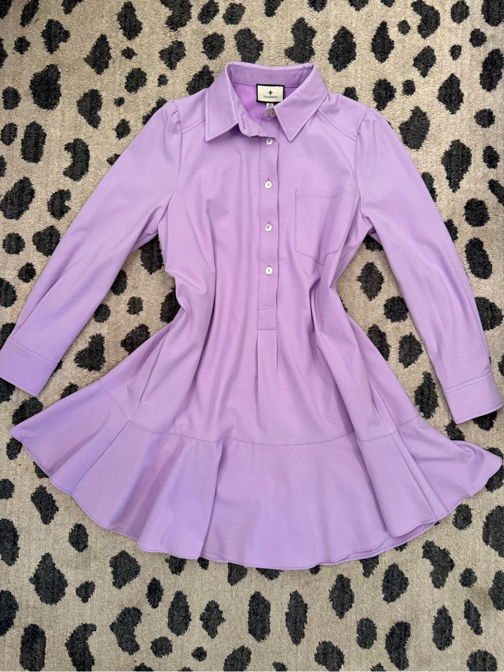 Tuckernuck Preppy Collared Ruffle Hem Dress
